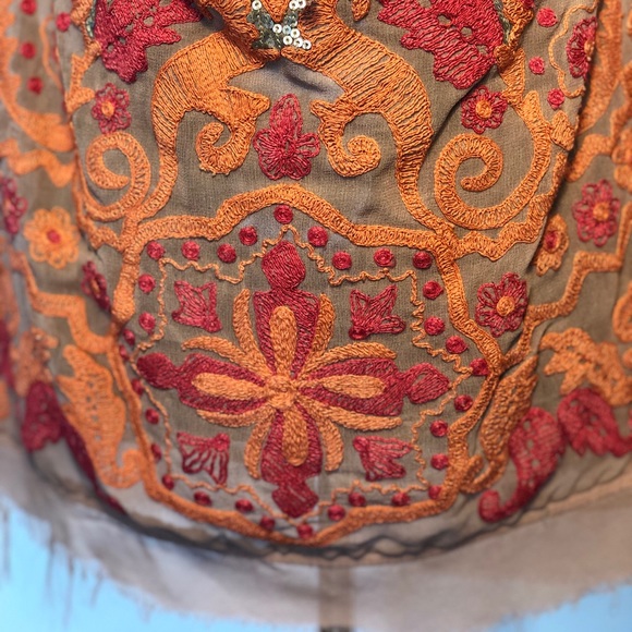 Anthropologie Sequin Embroidered Blouse - Picture 6 of 7